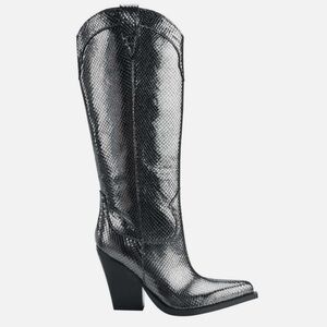 Marc Fisher Shiny Black Heeled Boots